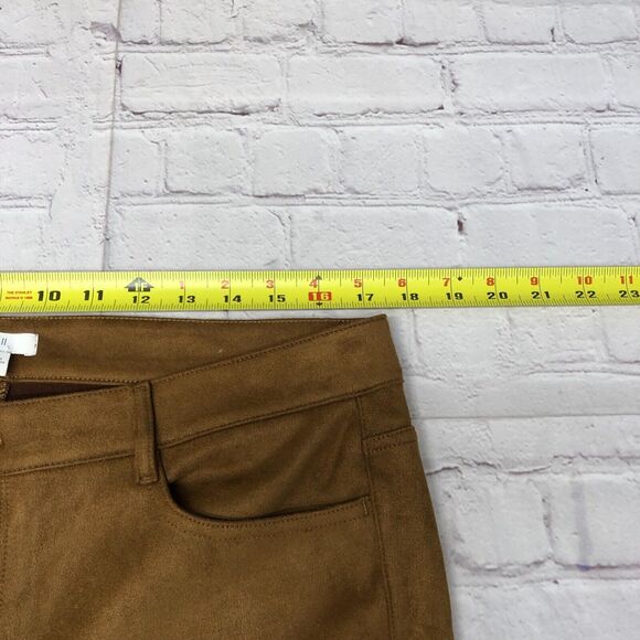 J Jill Women Faux Suede Pants Size 14 Brown Polyester Blend M212 -21 - Picture 4 of 16